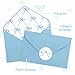 24Pcs Baby Shower Blue Thank You Cards with Envelopes, Bowknot Card for Appreciation Stationery Paper Blue Bow Stickers Set Cute Letter Writing for Birthday Supplies, 8.5 x 11 Inch