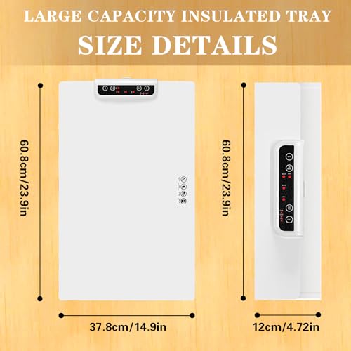 Electric Warming Tray, Foldable Food Heating Pad, Portable Silicone Warming Trays for Food, Food Warmer Fast Heating Adjustable Temperature 3 Levels Timer, for Parties, Home, Restaurants