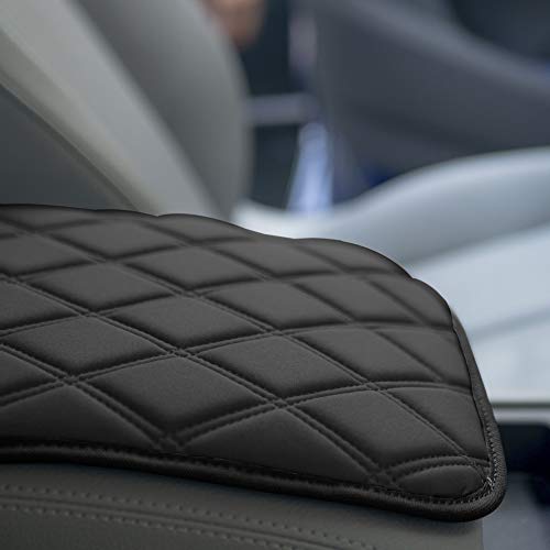 Image of FH Group Neosupreme Black Diamond Pattern Center Console Pad - Water-Resistant Armrest Cover Protector for Cars, SUVs & Trucks