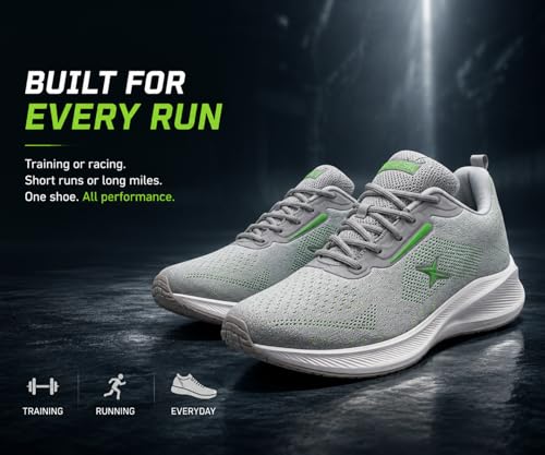 Image of Kraasa Men's Running Shoes | Breathable Mesh Upper | Lightweight Phylon Sole | Cushioned EVA Insole | Comfortable Sports & Casual Sneakers for Gym, Walking & Daily Use