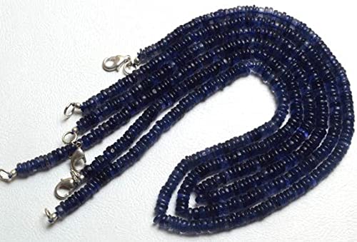 Perles d'iolite authentiques 4mm de qualité supérieure en rondelles lisses pour rang d'exception - 2