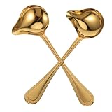 LOLIPPYY 2stücke Edelstahl-sieblöffel Mit Ausguss Für Soßen Oder Bratensoßen Leicht Und Einfach Zu Handhaben Für Hot Pot Suppen Und Andere Rezepte