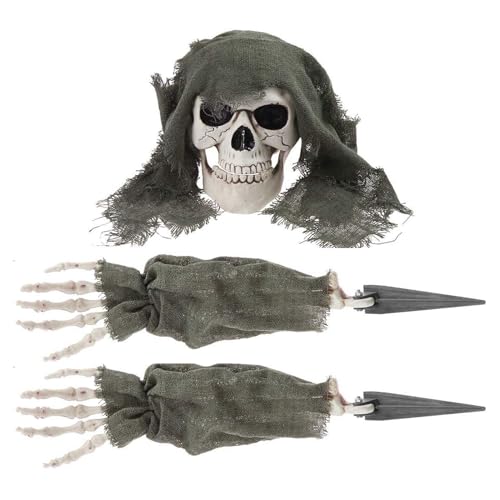 Squelette d'Halloween pour crâne et bras avec piquets - 2