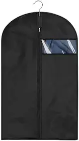 Capa para Terno, Kit Capa Protetora Terno e Vestido com Zíper e Visor Ecológico Anti-Poeira e Mofo(Preto 90x60,1)