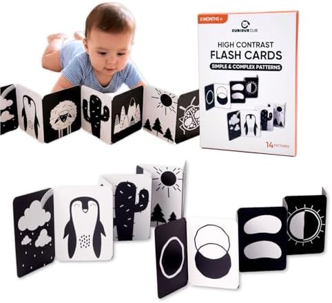 Curious Cub Black & White Flash Cards for New Born Baby, 0-3 Months