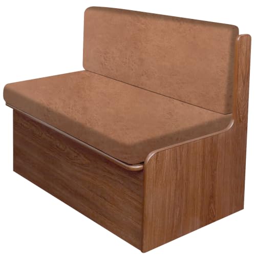 molasofa Leather Like RV Dinette Cushion Covers, RV Booth Seat Cover Stretchable Camper Cushion Couch Covers Washable Slipcovers for Camper Car Bench (1 Bench Cover & 1 Backrest Cover, Brown-New-04)
