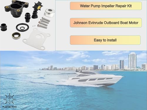 Marinepro Water Pump Impeller Kit 394711 with Housing for Johnson Evinrude 8-15HP Sierra 18-3327 Outboard Maintenance