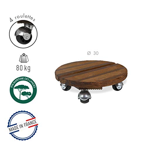 Louis Moulin Base 4 Wheels, Wood, 30 x 30 x 8.5 cm, 8500, 30x30x8.5 cm - Image 4