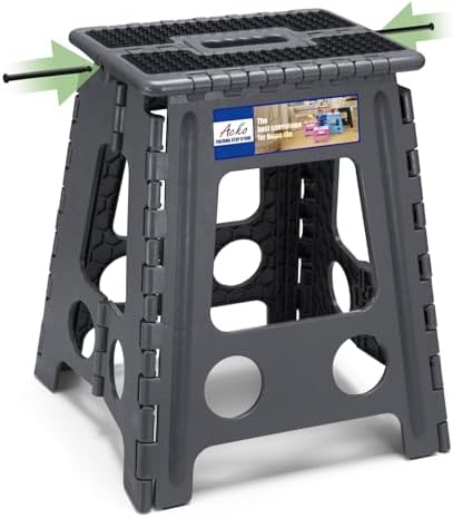 ACKO 16 Inch Folding Step Stool, 400 lbs Capacity Foldable Stools...