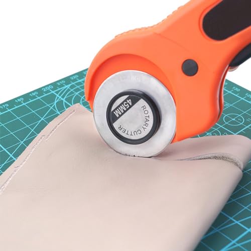 Miniatura 2 de Cúter Rotativo, Cortador Giratorio, Rotary Cutter, Circular Cuchillas De Corte, Con Cerradura De Seguridad, Para Cortar Tejidos, Papel, Tarjetas, Cuero, Tela, Con 1 Cuchillas De Repuesto, 45mm