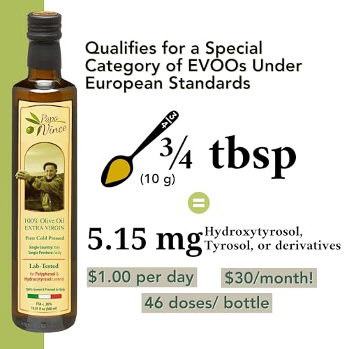 Papa Vince Olive Oil Extra Virgin - First Cold Press Family Harvest 2024/25, Polyphenol Rich, Subtle Peppery Finish, Unrefined, High in Monounsaturated Fat, No Pesticides, No GMO, Sicily, Italy