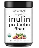 NatureBell Organic Inulin Prebiotic Fiber Powder, 1lb | Natural Chicory Root Source – Easily Mixes with Coffee or Smoothies – Fiber Supplement for Women & Men – Non-GMO, Vegan Friendly, Gluten Free
