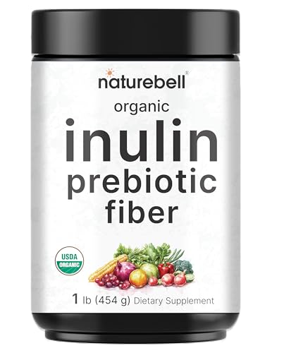 NatureBell Organic Inulin Prebiotic Fiber Powder, 1lb | Natural Chicory Root Source – Easily Mixes
