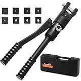 Bonvoisin 油圧圧着工具 高速型 圧着ペンチ 10-120mm² ハイドロプライヤー 銅/アルミ端子用 ダイス8種付き 専用ケース付き 手動 裸端子圧着用 出力12T 日本語説明書 (MK120)