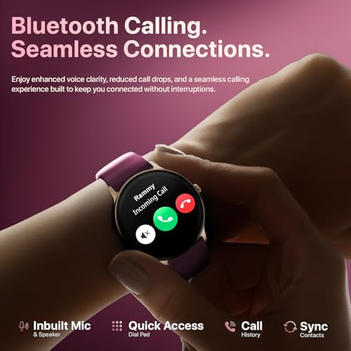 Image of Fire-Boltt Phoenix Pro Round Smart Watch 1.39″ HD Display with Bluetooth Calling, AI Voice Assistant, SpO2 & Heart Rate Monitor, 120+ Sports Modes, IP67 Waterproof Smartwatch for Men & Women - Brown