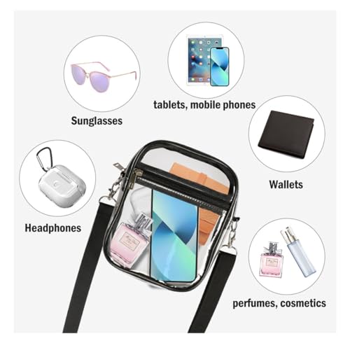 Clear Crossbody Bag, Stadium-Approved Clear Purse, Transparent Messenger Bag for Men and Women2