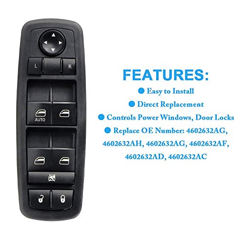 PUENGSI Driver Side Master Power Window Switch Compatible with 2008-2012 Dodge Nitro & Jeep Liberty, 2009-2010 Dodge Journey, Replaces OE # 4602632AG 4602632AH 4602632AF - Thumbnail 5