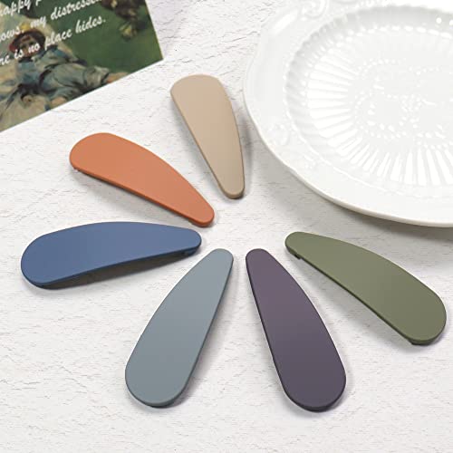 Snap Hair Clips For Women Girls - B.phne 2.8 Inch No Slip Hair Barrettes For Thick Or Thin Hair - Cute Candy Color Metal Solid Drop 12 Pack #TOP2