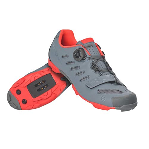 Scott MTB Team BOA Cycling Shoe - Men's Cool Grey/Neon Orange, 42.0