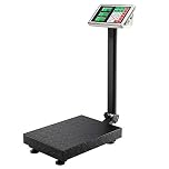 100KG Heavy Duty Folding Digital Platform Postal Parcel Scales, Commercial LCD Display Electronic Computing Floor Platform Scale Industrial Scales Postal Shop Weight 100KG/220lbs (Black)