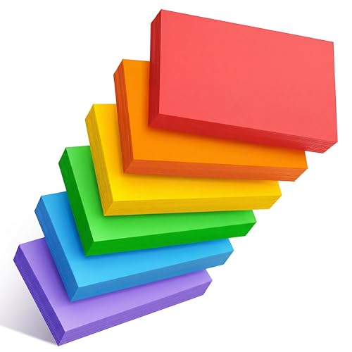 300 Count Colored Index Cards 3x5 Inch - Neon Blank Flash Cards for Studing, Colored Note Cards 3x5 Cards 3 by 5 Index Cards Blank Colorful Note Cards 3 x 5 Neon Flashcards, 6 Colors Notecards