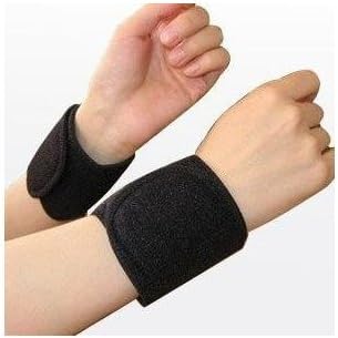 Infrared Self Heat Wrist Braces/Bands (Black) in Pair