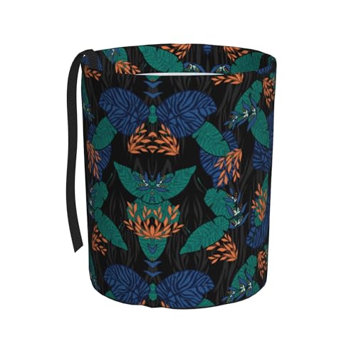 Image of OJJK OJJK Sturdy Oxford Cloth Car Trash Can Lightweight Waterproof Easy to Clean Easy to Install and Disassemble Use in Various Models Suitable for Travel Daily Travel (Tropical Plant)