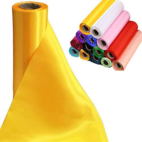 Time to Sparkle 29cmx20m (Black) Satin Roll Sash Fabric Chair Cover Bows Table Runner Sashes Swags for Wedding Party