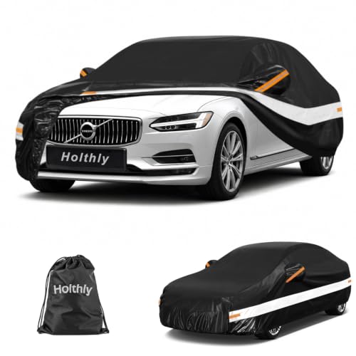 Image of 10 Layer Sedan Car Cover Brushed Back Waterproof Breathable 100% Waterproof Cover Snowproof Dustproof Radiation UV Outdoor Body Cover for Volvo S90, Mercedes-Benz S-Class, BMW 7 Series,