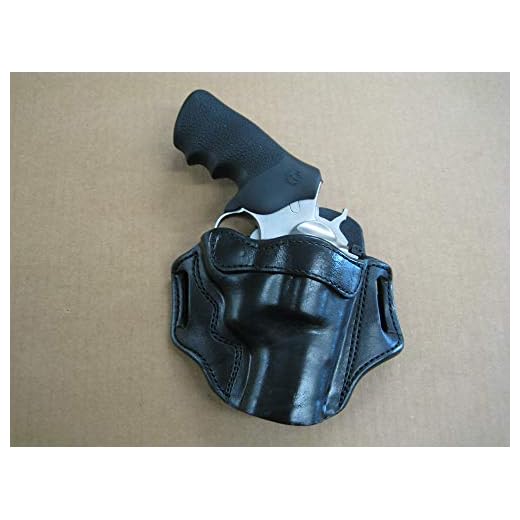Azula OWB Leather 2 Slot Molded Pancake Belt Holster for Ruger Super Redhawk Alaskan Revolver CCW Black RH
