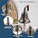 Solid Brass Wall Mounted Ship Hanging Antique Brass Bell for Reception, School, Outdoor, Indoor, Dinner & Chruch - 6 Inch by The Metal Magician
