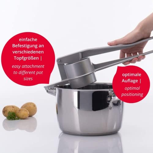 Westmark Spaetzle/Potato Press, With traditional holes for handmade-style spaetzle, Die-cast aluminium, Length: 41 cm, Spätzlechef, Silver, 61202260