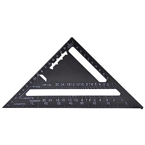 Regla triangular con transportador ángulo recto aluminio 7 pulg miniatura 3