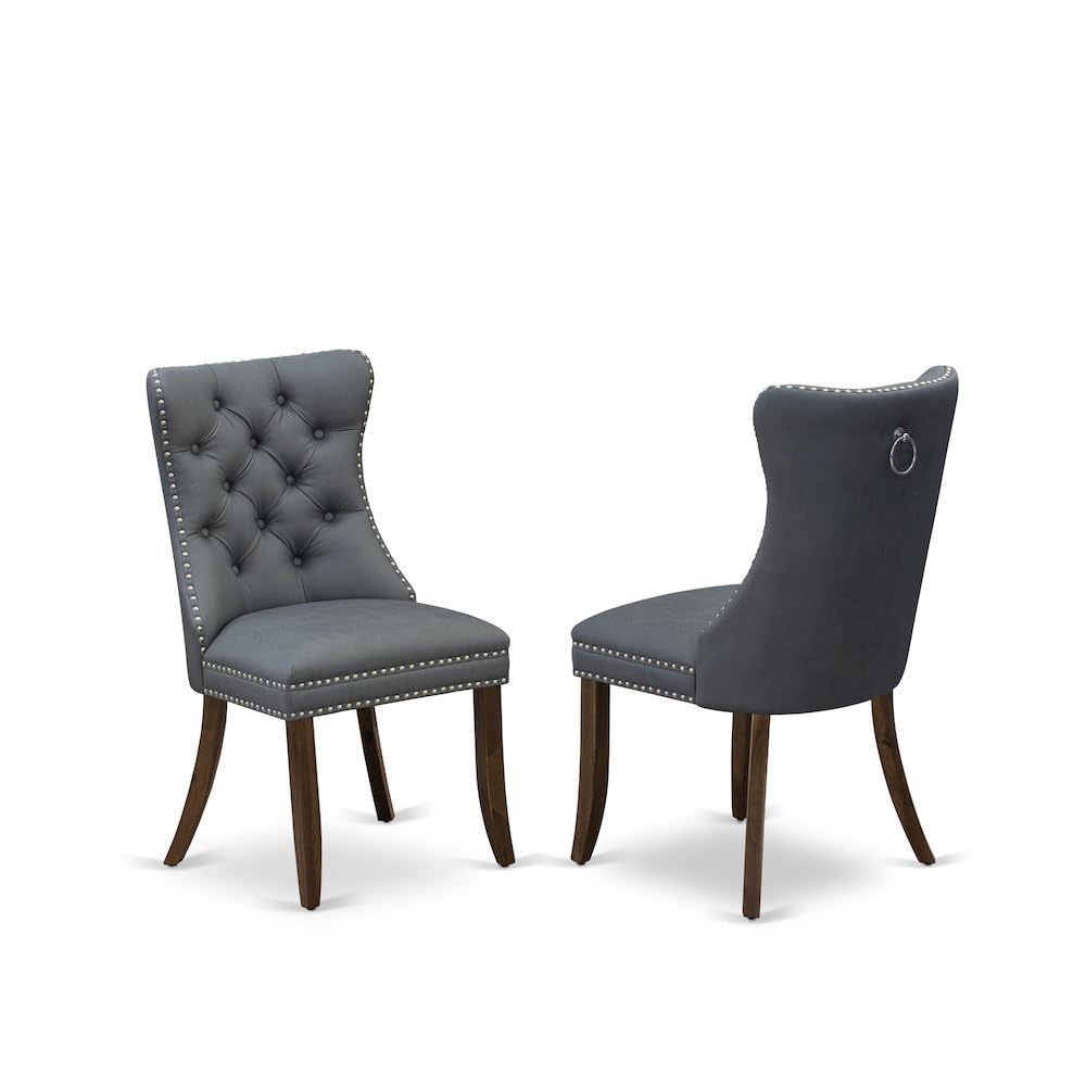 Wooden Parsons Dining Chair with Finish by Furnifact – Wood, Antique Walnut, Pack of 2