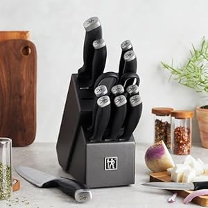 HENCKELS Silvercap Razor Sharp 14 Piece Knife Set Chef Knife Paring Knife Utility Knife Bread Knife Steak Knife German Engineered Informed by 100 Years of Mastery