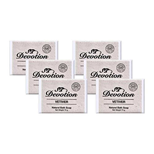 Image of Devotion | VETIVER Natural Bath Soap | Pack of 6 | 75g | Organic, Moisturizing, Refreshing Cleanse