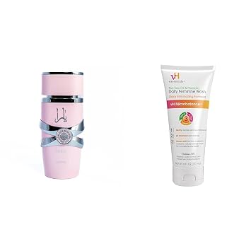 Lattafa Yara for Women Eau de Parfum Spray, 3.40 Ounce Bundle with vH essentials Feminine Wash, Tea Tree Oil & Prebiotic, 6 Fl Oz