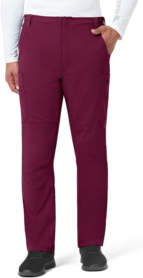 Carhartt Rugged Flex Peak Men's Straight Leg Cargo Scrub Pant, Wine, XL