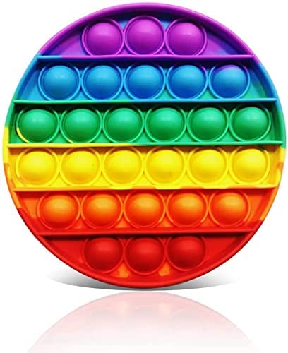 DOCAT Pop Fidget Toy Squeeze Sensory Toys Poppet Fidget Toy for Toddler Kids Toys Fidget Toys Pop Game Rainbow Circle