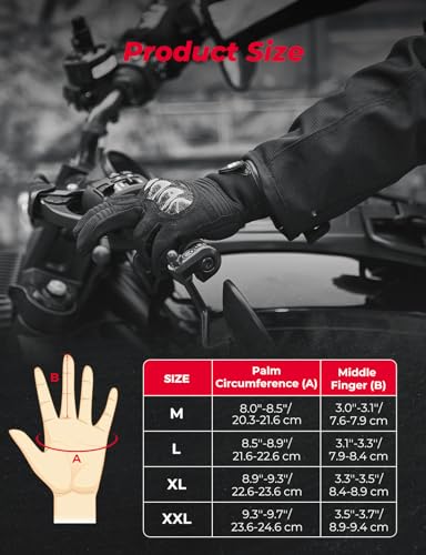 Image of KEMIMOTO Motorcycle Gloves for Men, Touchscreen Cycling Gloves for Outdoor Sports On-Road Off-Road Mountain Motorcycle Motorcross Motorbike Dirt Bike Bicycle Racing ATV UTV