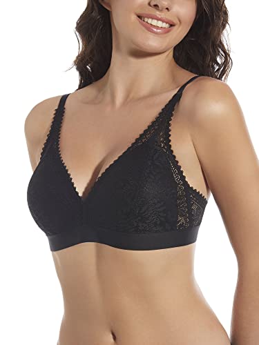 Selene Modelo Marcela B. Sujetador con Relleno SIN Aros con Tejido DE Encaje. Ref. 364, Negro, 85 para Mujer