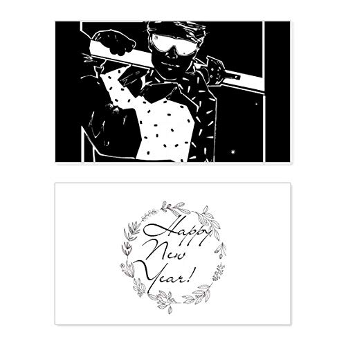 Tarjeta de felicitación de Año Nuevo de esquí y deportes de nieve Conmemorative Bless