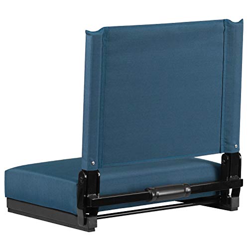 Flash Furniture Grandstand Comfort Seats By Flash - Teal Stadium Chair - 500 Lb. Rated Folding Chair - Carry Handle - Ultra-Padded Seat #TOP5