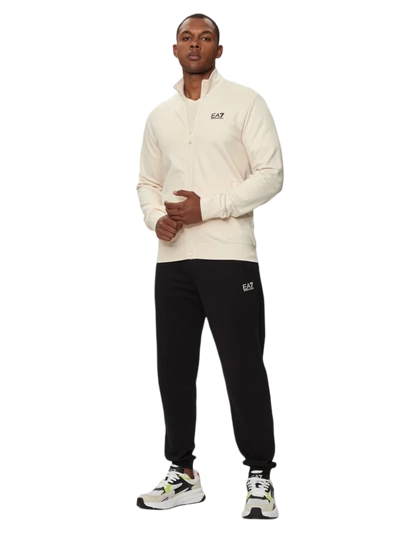 EA7Men's Logo Zip Through Tracksuit, Black