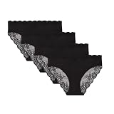 Maidenform Women's Underwear Bikini, 4-Pack, Cheeky Bikini Lace Underwear, Mid-Rise Moderate Coverage Bikini Pack
