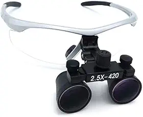 Lupas de Lupa Binóculo Cirúrgica Global-Dental 2,5 x 420 mm DY-101 Prata