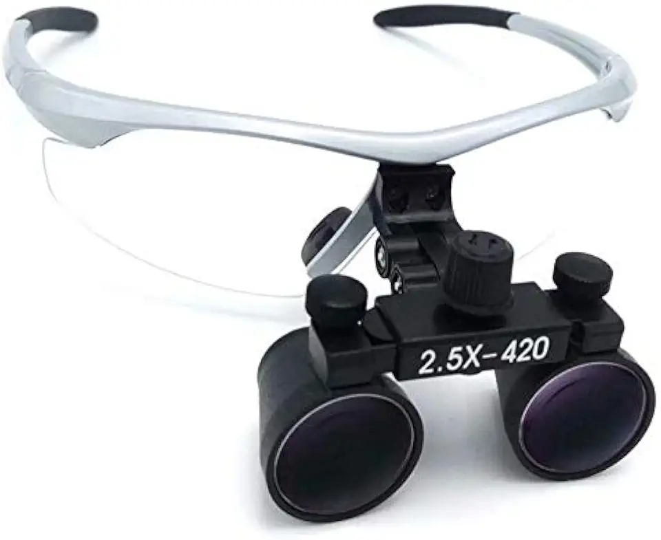 Lupas de Lupa Binóculo Cirúrgica Global-Dental 2,5 x 420 mm DY-101 Prata