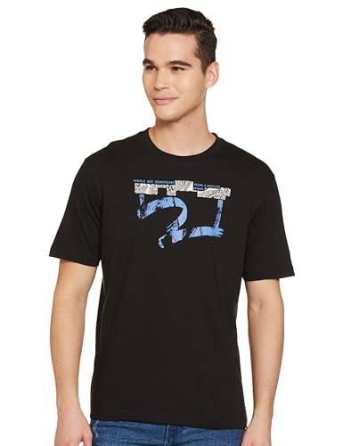 Image of Spykar Men's Oversized Round Neck Half Sleeve Solid Casual T-Shirt