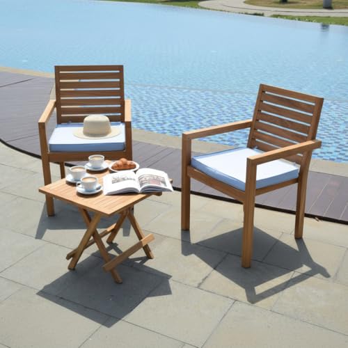 Teck'Attitude Fauteuils de Jardin empilables en Teck Tivoli (Lot de 2)