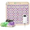 HealthyLine TAJ Far Infrared Heating Pad - Small Natural Crystal Gemstones Mat for Back Pain - Electric Auto Shut Off - Rejuvenating Negative Ions and Photon Lights - 20 x 20